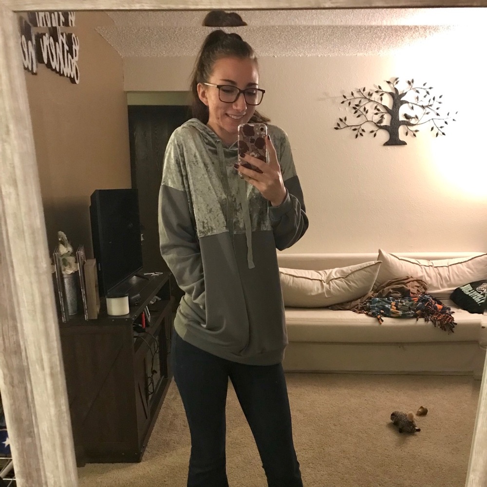 Silver Velvet Sweatshirt